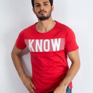 T-shirty T-shirt Bawełniany Czerwony Know