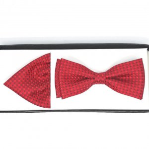 Muszka z Poszetką Czerwono Bordowa