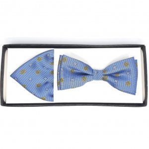 Muszka z Poszetką Niebieska Kwiatki