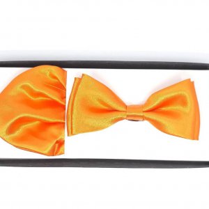 Mucha z Poszetką Neonowy Pomarańcz