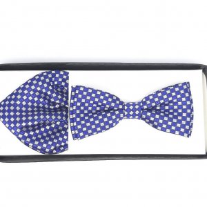 Mucha z Poszetką Granatowa z Białym