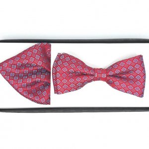 Mucha z Poszetką Czerwona Wzór