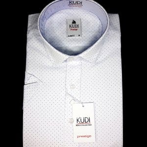 Koszula Kudi Biała Niebieskie Kropki