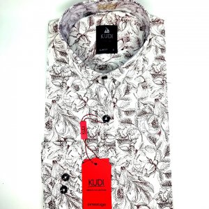 Koszula Kudi Bordowe Liście