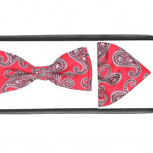 Zestaw mucha plus poszetka bordo turecki wzór