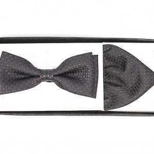 Zestaw mucha plus poszetka czarno różowa