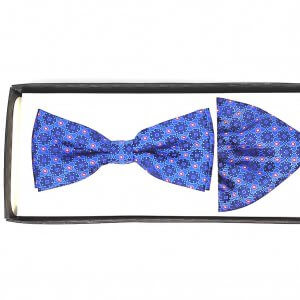 Mucha z Poszetką Szafirowa Kwiatki