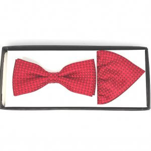 Zestaw mucha plus poszetka czerwień struktura