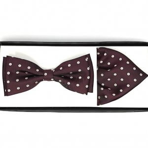 Zestaw mucha plus poszetka burgund