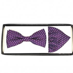 Zestaw mucha plus poszetka granatowo fioletowa