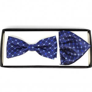 Zestaw mucha plus poszetka granat wzorek