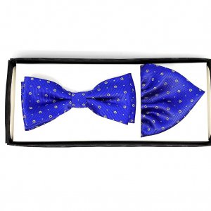 Mucha z Poszetką Szafirowa Wzorek