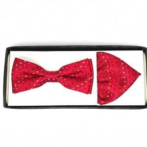 Zestaw mucha plus poszetka czerwien róż