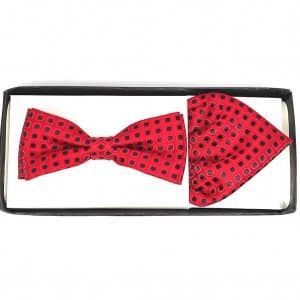 Zestaw mucha plus poszetka czarno czerwona