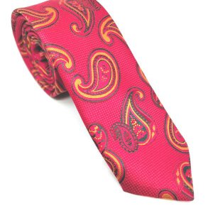 Elegancki Krawat Czerwony Wzór Turecki