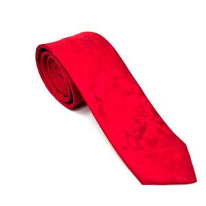 Elegancki Krawat Czerwony Tłoczone Róże