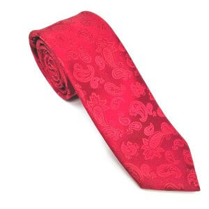 Elegancki Krawat Czerwony Tłoczony