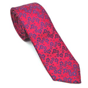 Krawaty Elegancki Krawat Czerwony Kwiaty