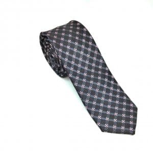 Elegancki Krawat Grafitowy Różowy Wzór