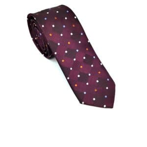 Elegancki Krawat Śliwkowy Kropki