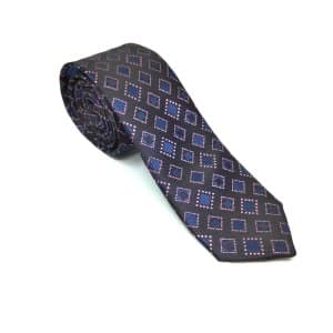 Krawaty Elegancki Krawat Granatowy Trójkąciki