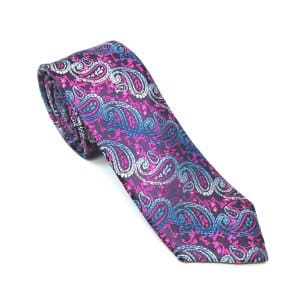 Krawaty Elegancki Krawat Różowy Wzór Turecki