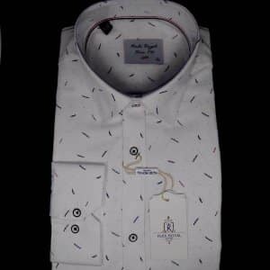 Koszula Męska Kudi Biała Gałązki