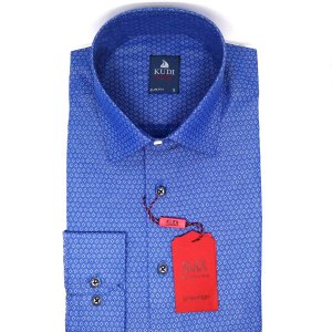 Koszula Kudi Niebieska Białe Romby