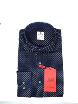 Koszula Kudi Granatowa Białe Fajeczki