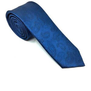 Elegancki Krawat Granatowy Tłoczony Wzór