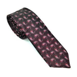 Elegancki Krawat Bordowy Łezki