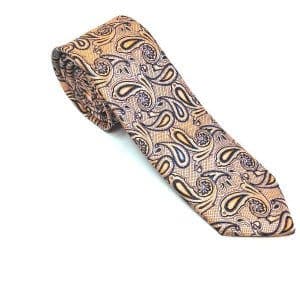 Elegancki Krawat Pomarańczowy Turecki Wzór