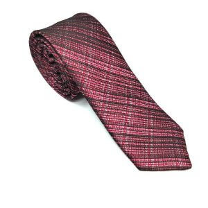 Elegancki Krawat Bordowy Skośne Paski