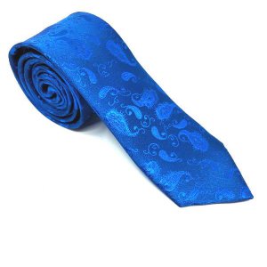 Elegancki Krawat Szafirowy Wzór Turecki