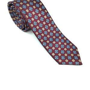 Elegancki Krawat Bordo Kwiatki