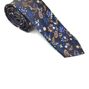 Elegancki Krawat Kwiaty Brąz