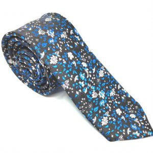 Elegancki Krawat Czarny Kolorowy Wzorek