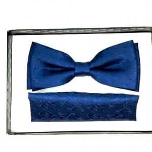 Mucha z Poszetką Granatowa Tłoczenia