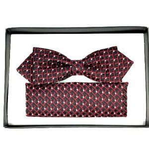 Mucha z poszetką Czarno czerwona