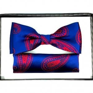 Muszka z Poszetką Granatowy i Czerwony
