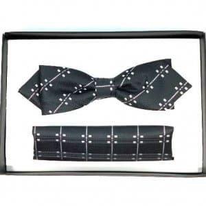 Mucha z Poszetką Czarna Wzorek