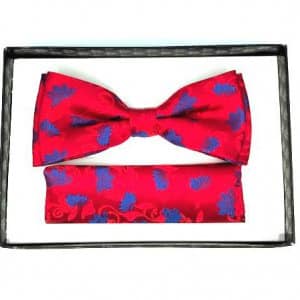 Mucha z poszetką czerwono szafirowa