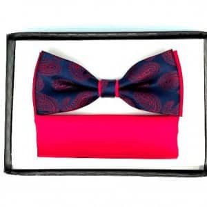 Mucha z poszetką Czerwono granatowa