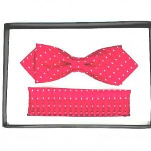 Mucha z Poszetką Czerwona Różowe Kropki