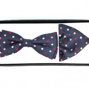 Mucha z Poszetką Granatowa Kropki