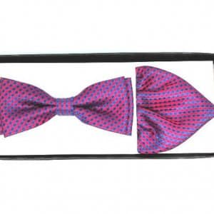 Mucha z Poszetką Różowo Niebieska Wzorek