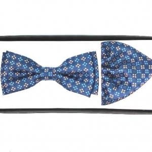 Mucha z Poszetką Granatowa Kwiatuszki