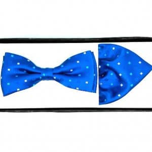 Mucha z Poszetką Niebieska Kwadraciki