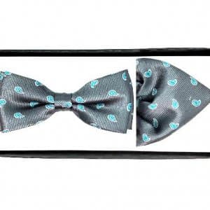 Mucha z Poszetką Ciemno Popielata Wzór