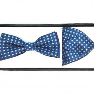 Mucha z Poszetką Granatowa Niebieskie Kwadraciki